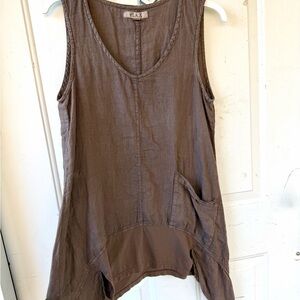 Flax EUC Petite (XS) Chocolate Brown Tank Top